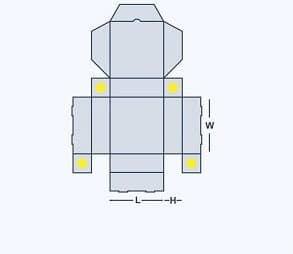 Double Locked Wall Lid flat die-line template