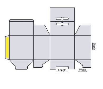 Five Panel Hanger flat die-line template
