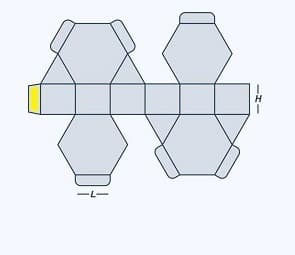 Hexagon flat die-line template