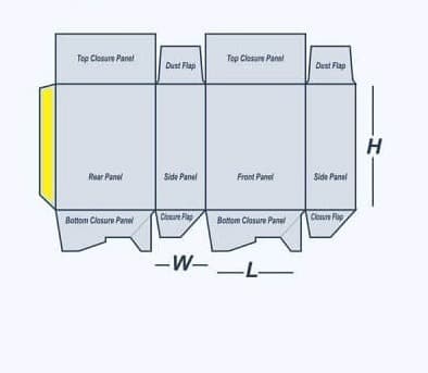 Seal End Auto Bottom flat die-line template