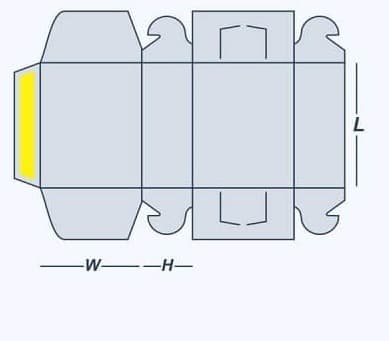 Side Lock Six Corner Boxes flat die-line template