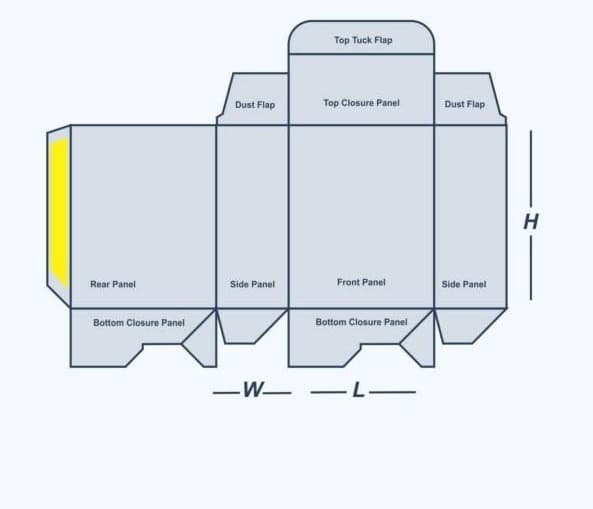 Tuck End Auto Bottom flat die-line template