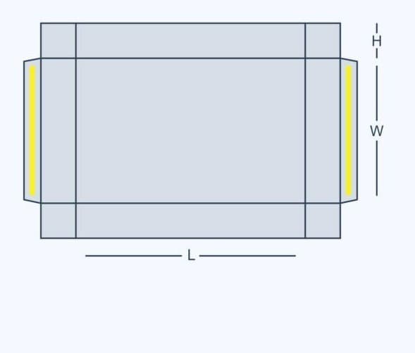 Two Piece Box flat die-line template